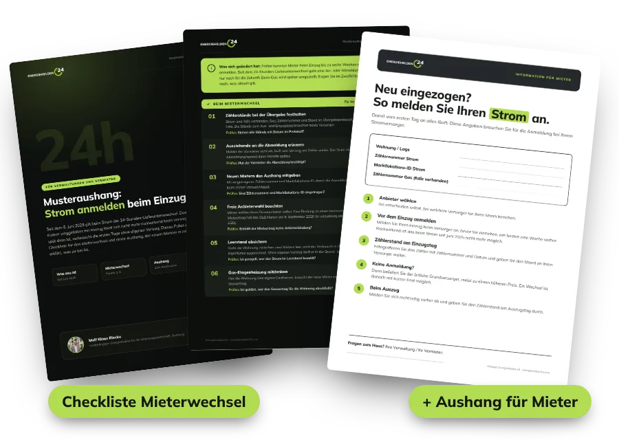 Vorschau: Checkliste Mieterwechsel mit Musteraushang für Mieter
